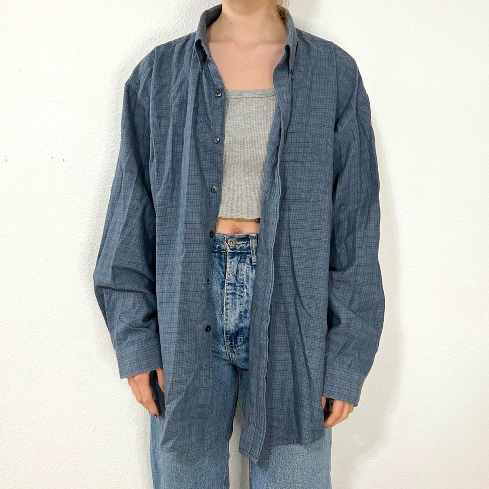 plaid long sleeve top